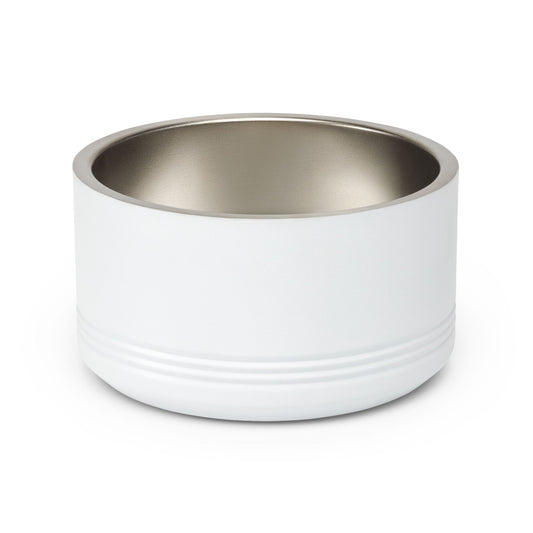 Stainless Steel 18oz Pet Bowl — Modern White Feeding Dish