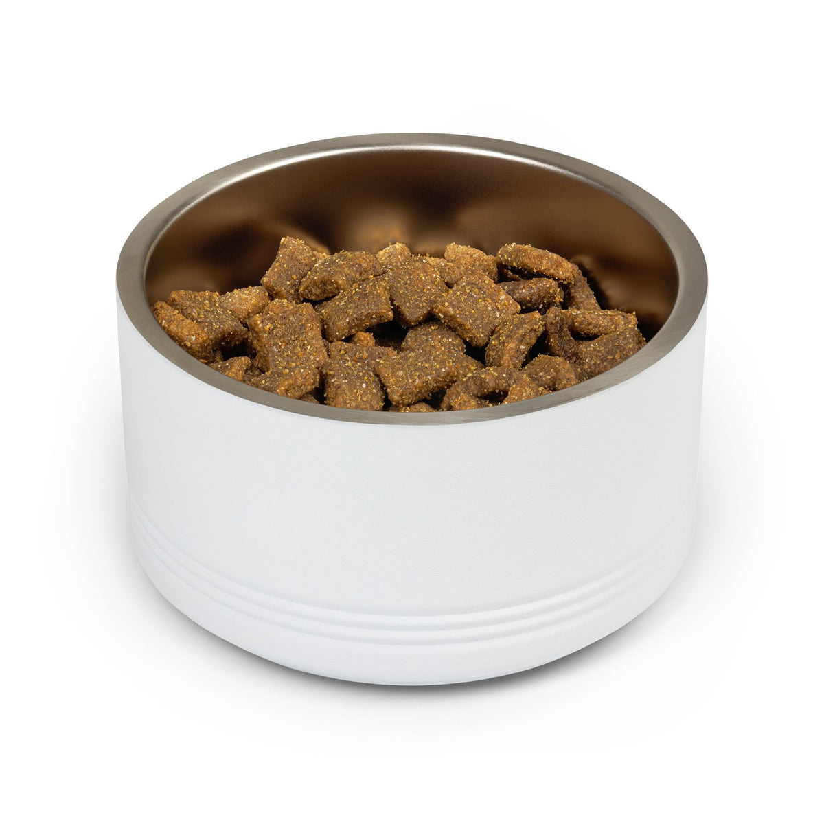 Stainless Steel 18oz Pet Bowl — Modern White Feeding Dish