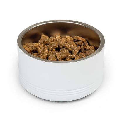 Stainless Steel 18oz Pet Bowl — Modern White Feeding Dish