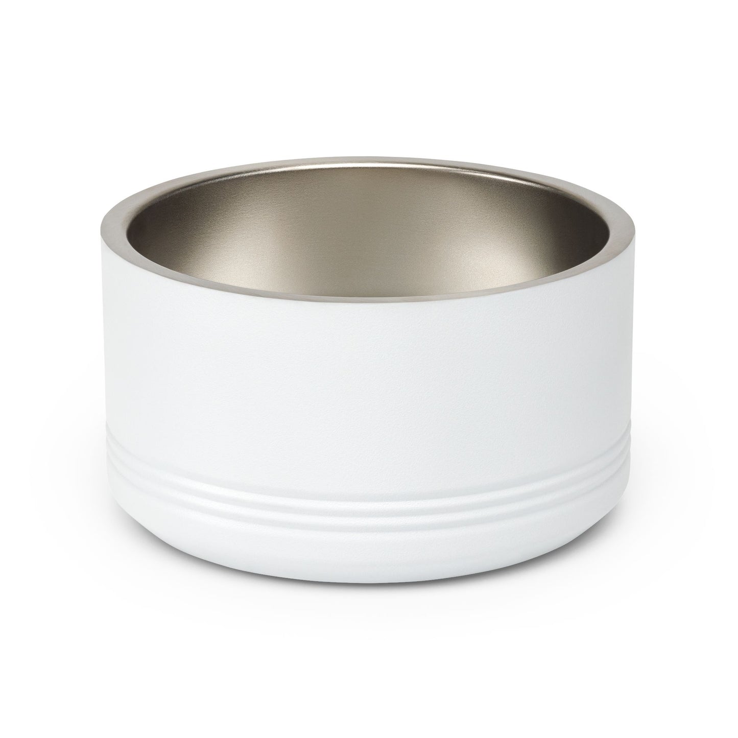 Stainless Steel 18oz Pet Bowl — Modern White Feeding Dish