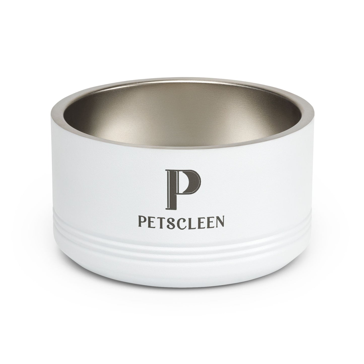 Stainless Steel 18oz Pet Bowl — Modern White Feeding Dish