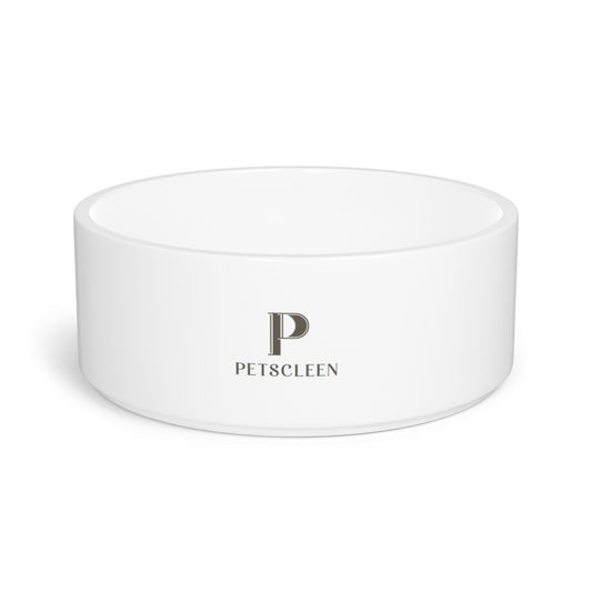 Ceramic Pet Bowl — Minimal White Bowl with Subtle 'P' Logo